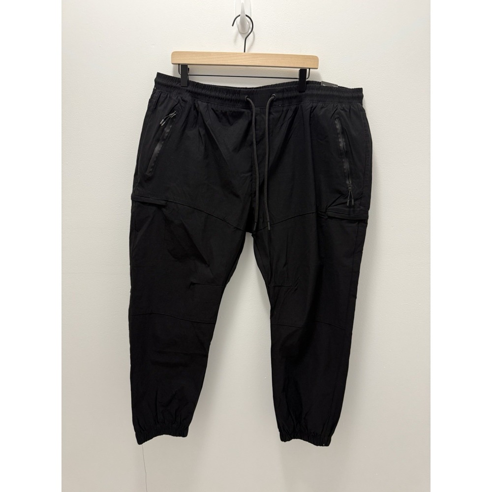 Benjamin Black Tech Jogger Pants 3XL Stretch Nylon Cargo Athleisure Pockets